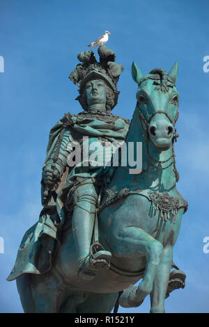 Reiterstandbild Koenig Jose I., Praca do Comercio, Lisbona, Portogallo Foto Stock