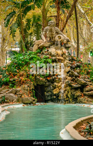 Brunnen, Avenida da Liberdade, Lisbona, Portogallo Foto Stock