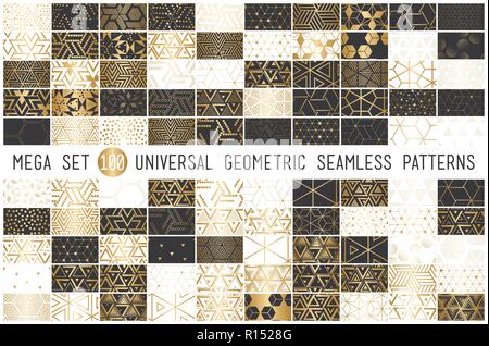 100 gradiente universale golden vettore geometrico modelli senza giunture Illustrazione Vettoriale