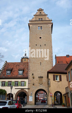 Oberes Tor, Volkach, bassa Franconia, Baviera, Germania, Sommerach Gate, Sommeracher Tor, Diebenturm Foto Stock