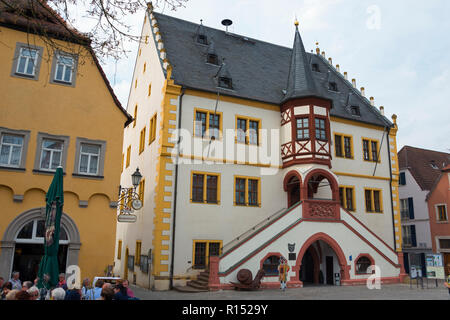 Municipio, mercato, Volkach, bassa Franconia, Baviera, Germania Foto Stock