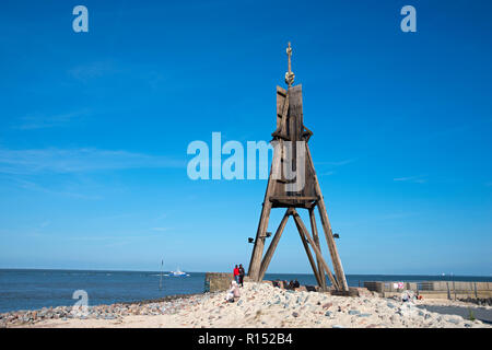 Kugelbake, Cuxhaven, Bassa Sassonia, Germania Foto Stock