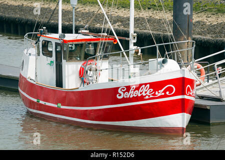 Nave Scholle, porto, Altenbruch, Cuxhaven, Bassa Sassonia, Germania Foto Stock