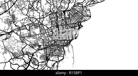 Vettore urbano mappa della città di Catania, Italia Illustrazione Vettoriale