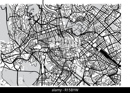 Vettore urbano mappa della città di Roma, Italia Illustrazione Vettoriale