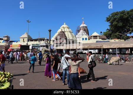 Shree Jagannatha tempio di Puri è un importante tempio indù dedicato al Signore Jagannatha situato sulla costa orientale dell'India nello stato di Odisha Foto Stock