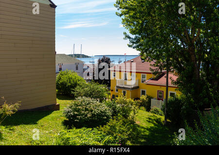 Scena di strada dalla famosa e scenic Lunenburg, Nova Scotia, Canada. Foto Stock