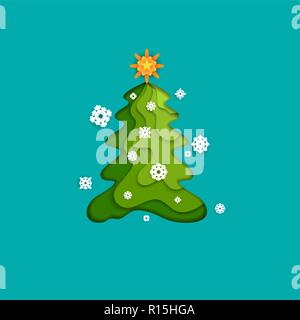 Abete e neve Illustrazione Vettoriale