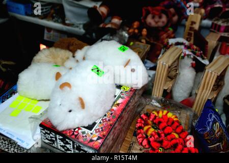 La cavia puppet- Mercato di Huaraz. Dipartimento di Ancash.PERÙ Foto Stock