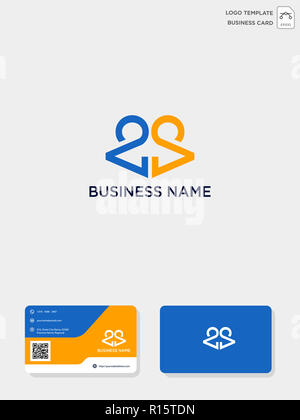 CA iniziale o AC logo creativo e modello di business card includono. illustrazione vettoriale e logo ispirazione Foto Stock