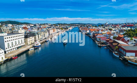 Vista aerea di Haugesund, Norvegia. Foto Stock