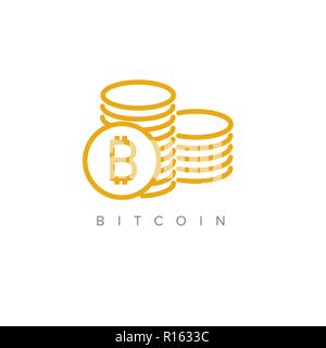 Vector bitcoin icona monete Illustrazione Vettoriale