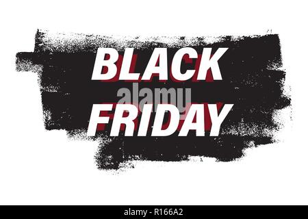 Venerdì nero Grunge Banner. Distress rullo di vernice stagione di vendita del modello di progettazione. EPS10 vettore. Illustrazione Vettoriale