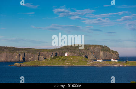 Trinità, Terranova, CANADA - Fort Point lighthouse in Trinity Harbour, noto anche come ammiraglio del punto. Foto Stock