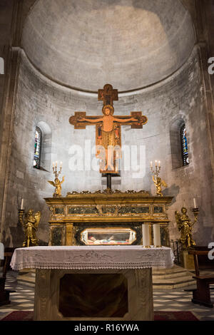 Interno della chiesa di San Michele in Foro a Lucca, Toscana Italia Foto Stock