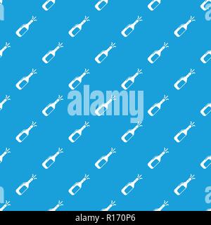 Wedding champagne esplosione vettore pattern blu senza giunture Illustrazione Vettoriale