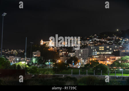 Tempo di notte nella città, Wellington, Nuova Zelanda. Foto Stock