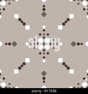 Larga scala Fair Isle maglia stile beige marrone bianco senza giunture di vettore astratto modello di Natale Illustrazione Vettoriale