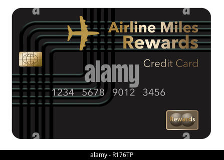 Qui è una delle compagnie aeree premia carta di credito, un frequente flier carta di credito. Si tratta di un'illustrazione. Foto Stock