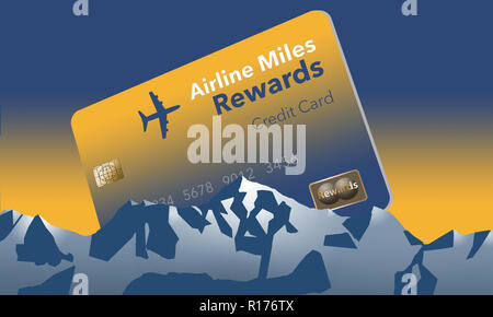 Qui è una delle compagnie aeree premia carta di credito, un frequente flier carta di credito. Si tratta di un'illustrazione. Foto Stock