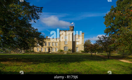 Chiddingstone Castle è situato nel villaggio di Chiddingstone, vicino a Edenbridge, Kent, England.dagli inizi del XVI secolo alla fine del XIX ce Foto Stock