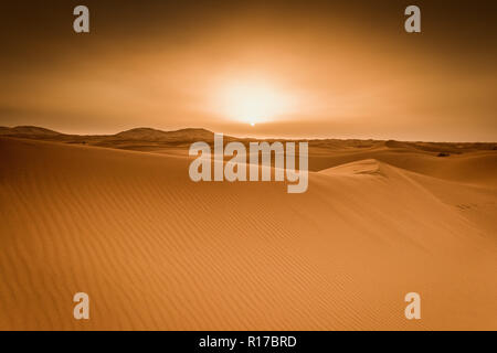 Majestic bellissima scena di Merzouga dune del deserto del Sahara in Marocco Foto Stock