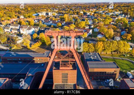 Miniera di carbone di Zollverein a Essen, patrimonio mondiale dell UNESCO, Doppelbock impalcatura albero 12, GERMANIA Foto Stock