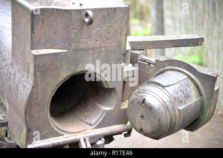 Francese 155mm Schneider Howitzer, Hill 62 Museum, Sanctuary Wood, vicino a Ypres, Belgio. Foto Stock