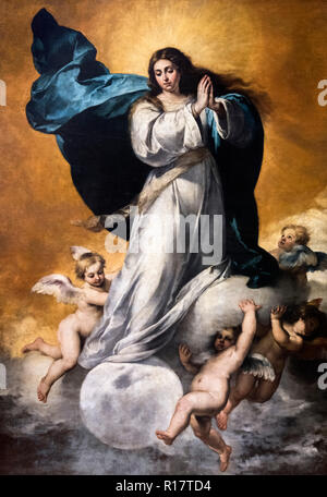 L Immacolata Concezione (Inmaculada Concepción - La Colosal) da Bartolomé-Esteban Murillo (1617-1682), olio su tela, c.1652 Foto Stock