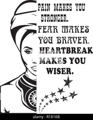 Questo sono africani donna americana, pregando Dio, vita quoes Illustrazione Vettoriale