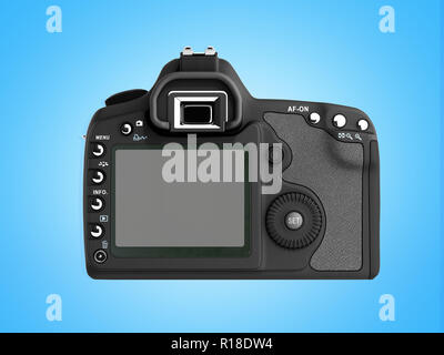 Foto fotocamera 3D render su bluebackground Foto Stock