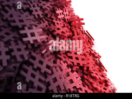 Infinito red tag hash su un piano originale di rendering 3D illustrazione Foto Stock