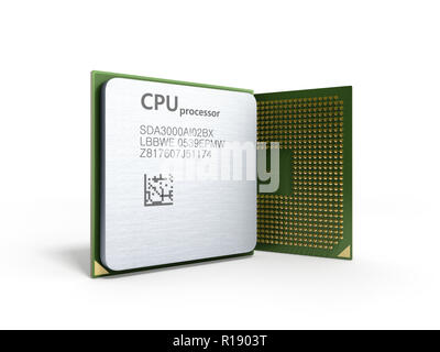 Calcolatore centrale processori CPU ad alta risoluzione 3D render Foto Stock