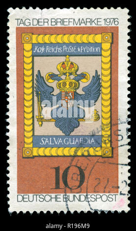 Con timbro postale timbro da parte della Repubblica federale di Germania nella Giornata del francobollo 1976 series Foto Stock
