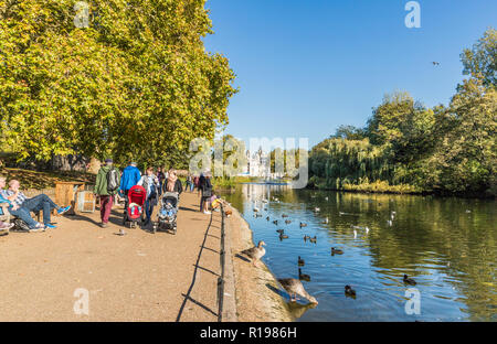 Londra. Novembre 2018. Una vista in St James Park a Londra Foto Stock