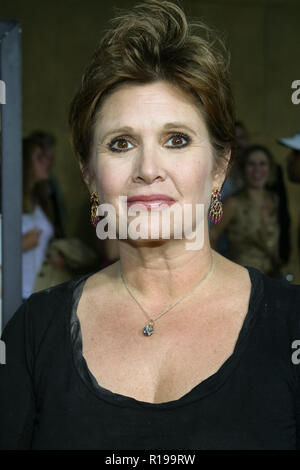 Carrie Fisher 08/23/05 'nascosti' Premiere @ teatro egiziano, Hollywood Foto di Ima Kuroda/HNW / PictureLux (23 agosto 2005) Foto Stock