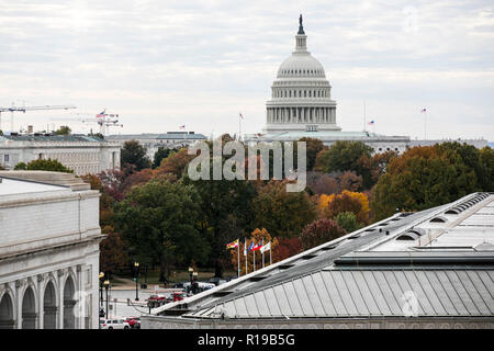 Una vista del Campidoglio degli Stati Uniti Building a Washington D.C. il 7 novembre 2018. Foto Stock