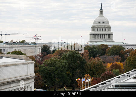 Una vista del Campidoglio degli Stati Uniti Building a Washington D.C. il 7 novembre 2018. Foto Stock