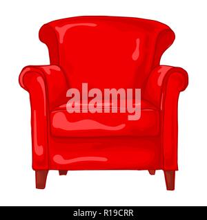Schizzo colorata morbida poltrona. Illustrazione Vettoriale nel disegno stile. Illustrazione Vettoriale