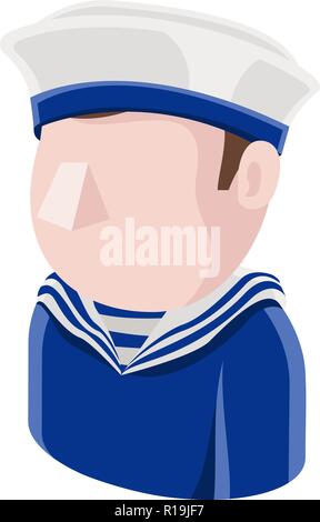 Sailor uomo Avatar icona Persone Illustrazione Vettoriale