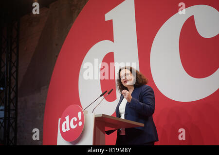 Il 10 novembre 2018, Berlin: Andrea Nahles, DOCUP leader, parla al DOCUP dibattito camp. Foto: Jörg Carstensen/dpa Foto Stock