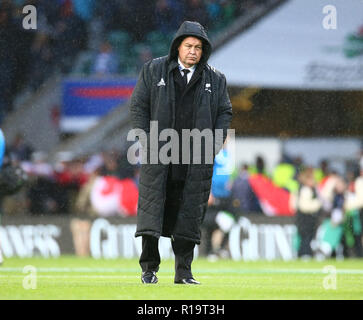 Londra, Regno Unito. Decimo Nov, 2018. Nuova Zelanda allenatore Steve Hansen durante Quilter International tra Inghilterra e Nuova Zelanda a Twickenham Stadium di Londra, Inghilterra il 10 Nov 2018. Credit: Azione Foto Sport/Alamy Live News Foto Stock