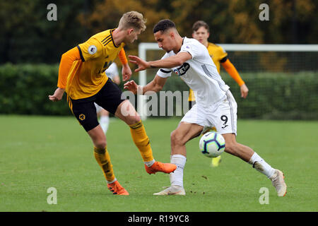 Swansea, Wales, Regno Unito. Decimo Nov, 2018. U23 gioco Swansea City Vs Wolverhampton Wanderers punteggio finale 1-1. Credito: Kerry Elsworth/Alamy Live News Foto Stock