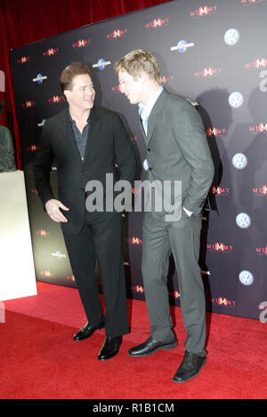 Brendan Fraser e Luke Ford la premiere di "La mummia, Tomba del Drago imperatore' in corrispondenza di una maggiore unione cinema. Sydney, Australia. 27.08.08. Foto Stock