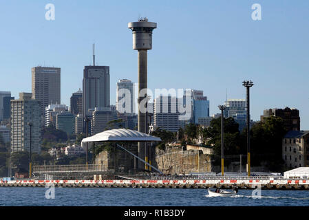 Il nuovo sobborgo di Sydney di Barangaroo, attualmente in costruzione sul Porto di Sydney foreshores. Salutata come una 'mini-città", il sobborgo inizierà la vita come sito per la Messa di apertura della Giornata Mondiale della Gioventù il 15 luglio 2008, quale una folla stimata di 150.000 parteciperà. Un luogo chiave per eventi della Giornata Mondiale della Gioventù è anche il sito di arrivo di Papa Benedetto XVI il 17 luglio 2008, durante la sua visita in Australia per la durata della Giornata Mondiale della Gioventù che si terrà dal 15-21 luglio, 2008. Un enorme stadio e l altare è essendo costruito per eventi della Giornata Mondiale della Gioventù a Barangaroo, compresa la Santa Messa di Apertura Foto Stock