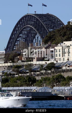 Il nuovo sobborgo di Sydney di Barangaroo, attualmente in costruzione sul Porto di Sydney foreshores. Salutata come una 'mini-città", il sobborgo inizierà la vita come sito per la Messa di apertura della Giornata Mondiale della Gioventù il 15 luglio 2008, quale una folla stimata di 150.000 parteciperà. Un luogo chiave per eventi della Giornata Mondiale della Gioventù è anche il sito di arrivo di Papa Benedetto XVI il 17 luglio 2008, durante la sua visita in Australia per la durata della Giornata Mondiale della Gioventù che si terrà dal 15-21 luglio, 2008. Un enorme stadio e l altare è essendo costruito per eventi della Giornata Mondiale della Gioventù a Barangaroo, compresa la Santa Messa di Apertura Foto Stock