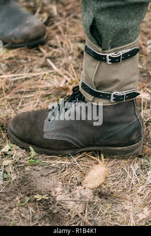 Boot sul piede del tedesco della Wehrmacht fante Foto Stock