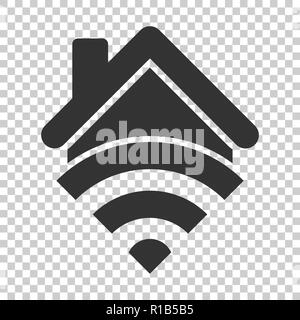 Smart icona home in stile appartamento. Casa di vettore di controllo di immagine su sfondo isolato. Smart home azienda concept. Illustrazione Vettoriale