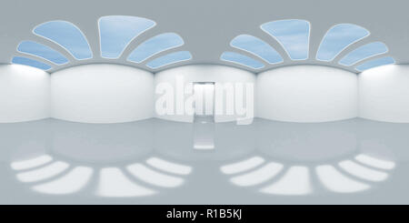 HDRI environment map, astratto panorama sferica sfondo, luce interna il rendering di sorgente (vuoto 3d illustrazione stanza) Foto Stock