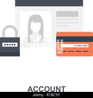 Icona Account concept Illustrazione Vettoriale